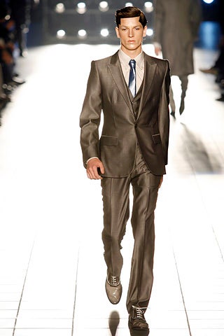 gray silk tailored suit