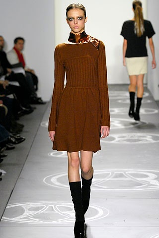 brown wool fitted dress