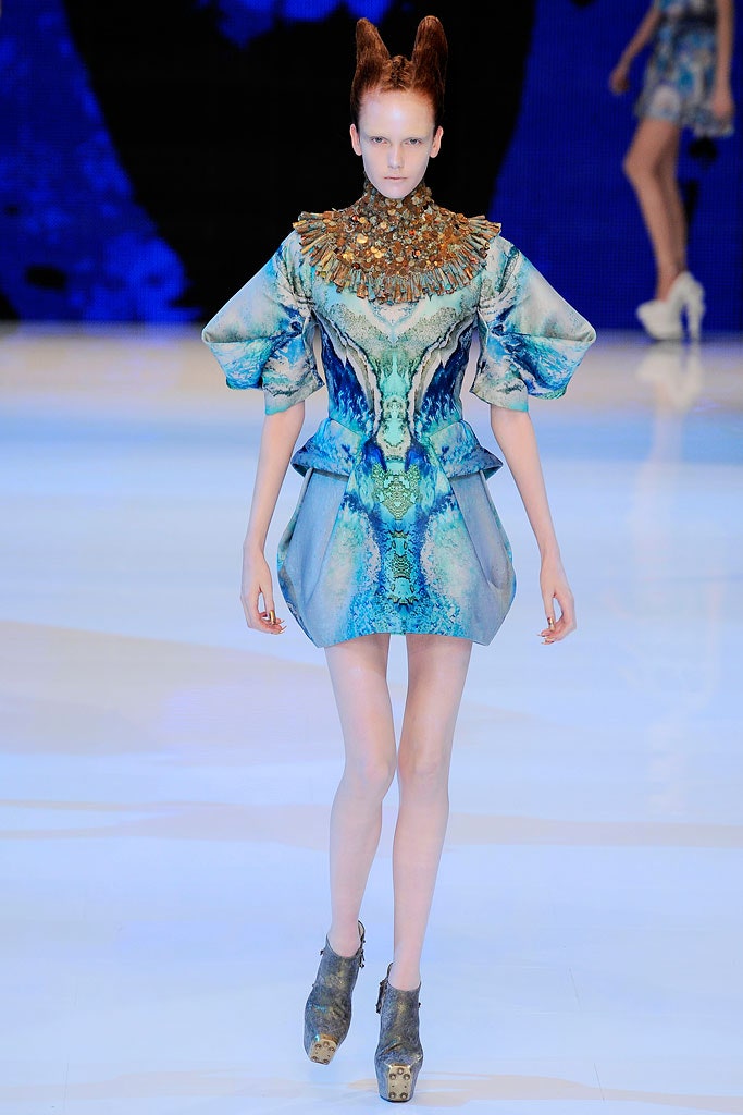blue green embellished mini dress