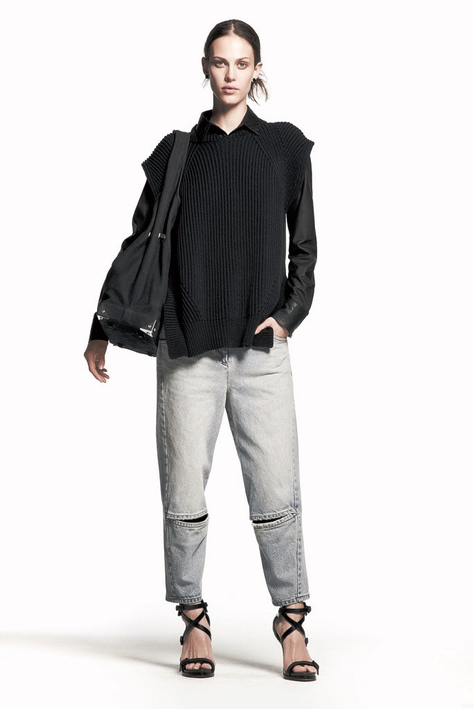 black cotton sleeveless relaxed ribbed sweater