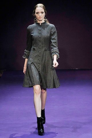 black wool collared mini dress