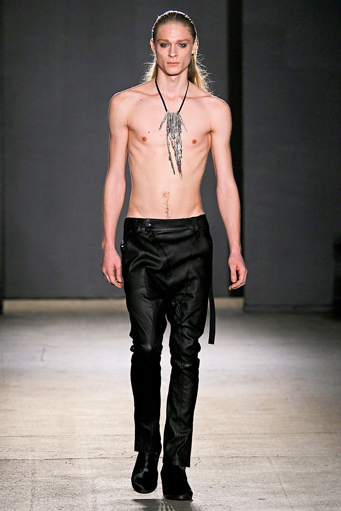 black leather fitted pants