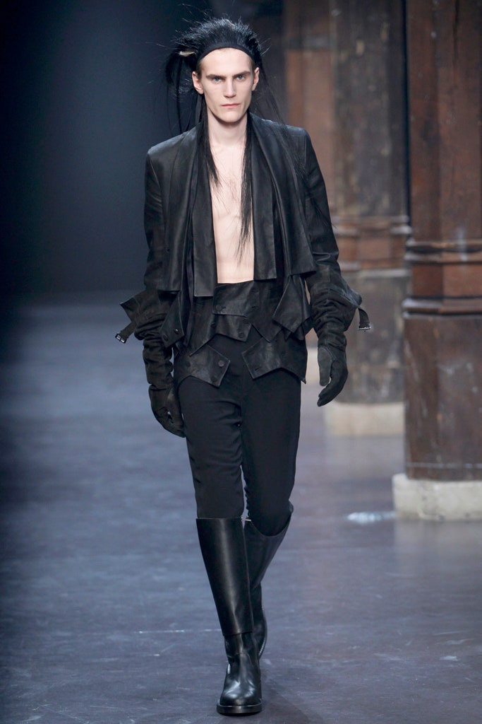 black leather jacket and pants