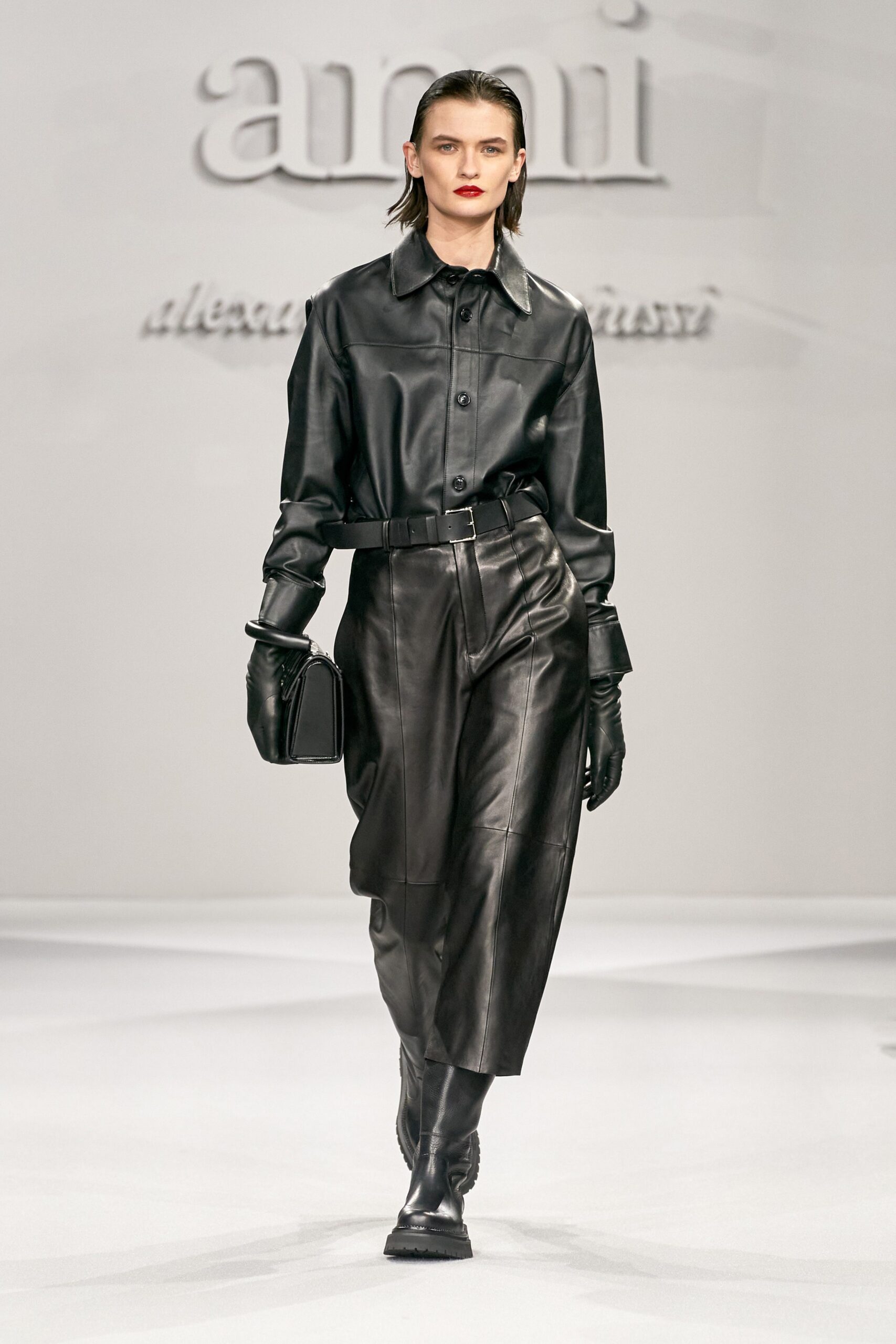 black leather shirt and pants