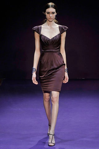 fitted purple silk mini dress