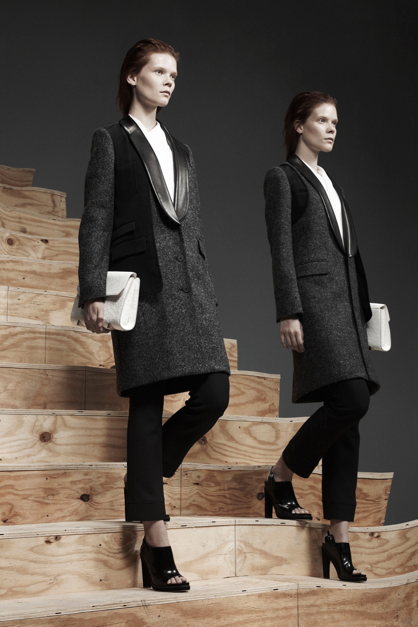 tailored black wool coat