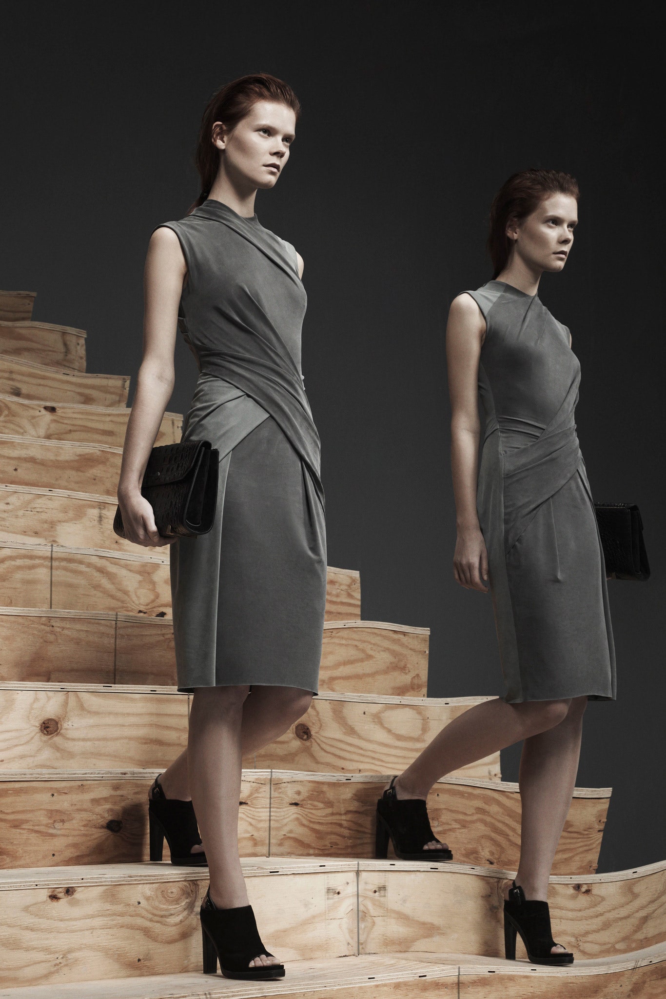 gray velvet fitted dress