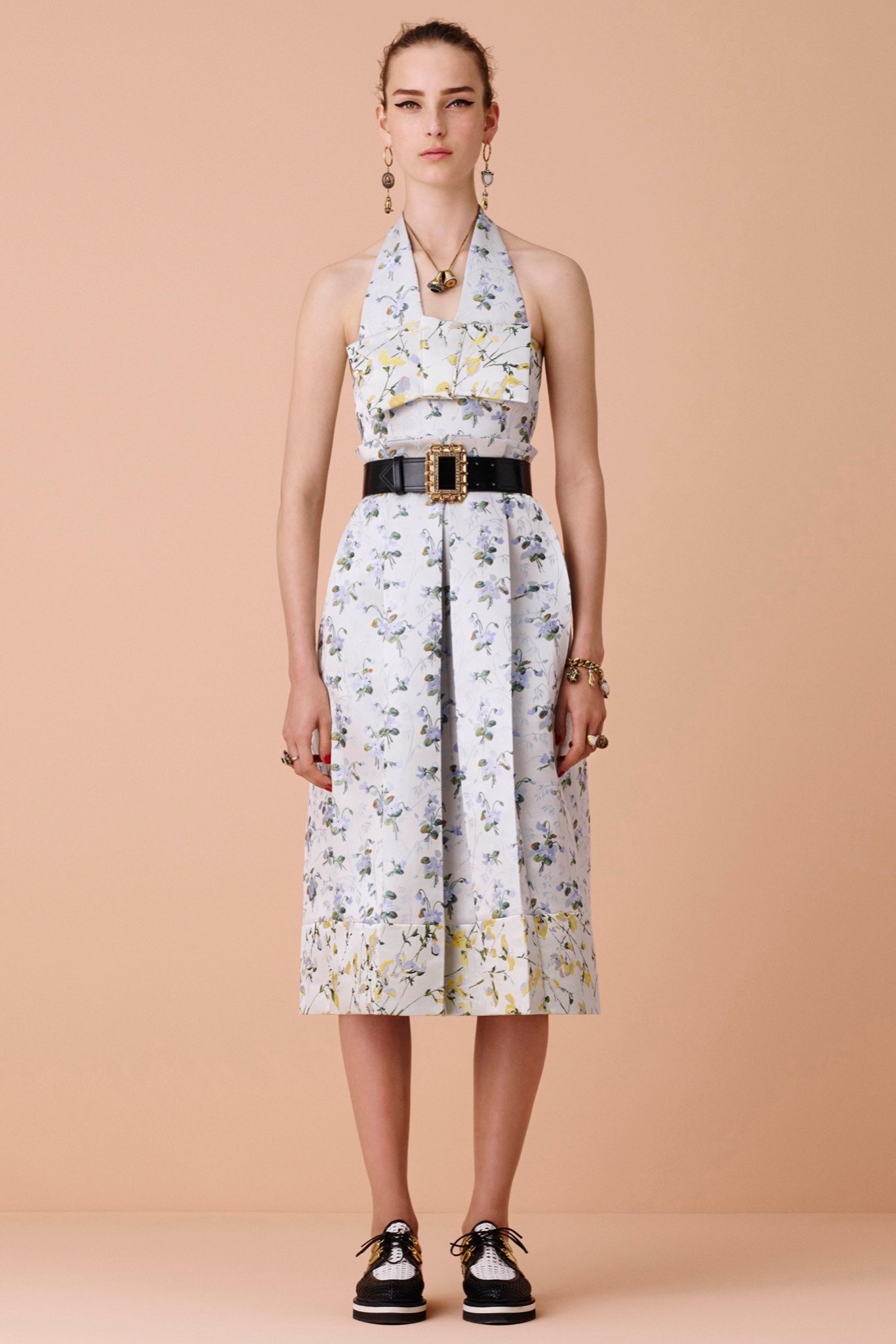 floral midi halter dress