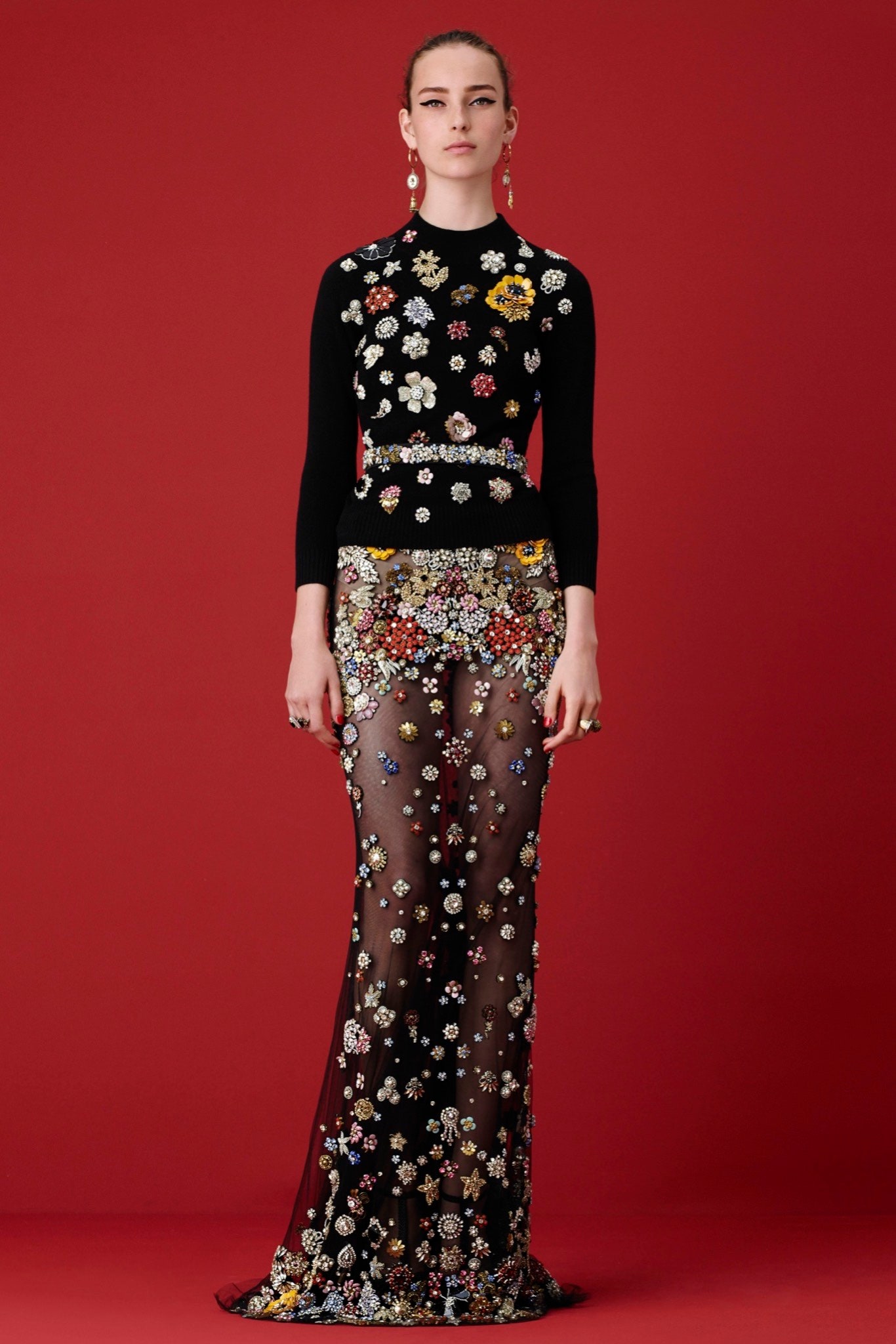 black embellished maxi dress