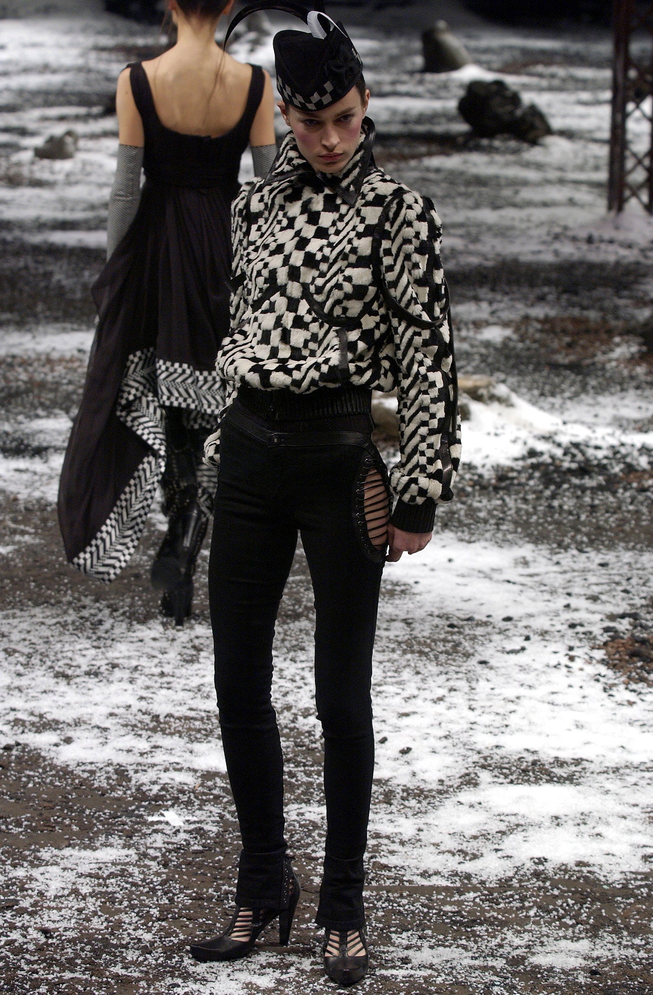 black leather shiny shoes