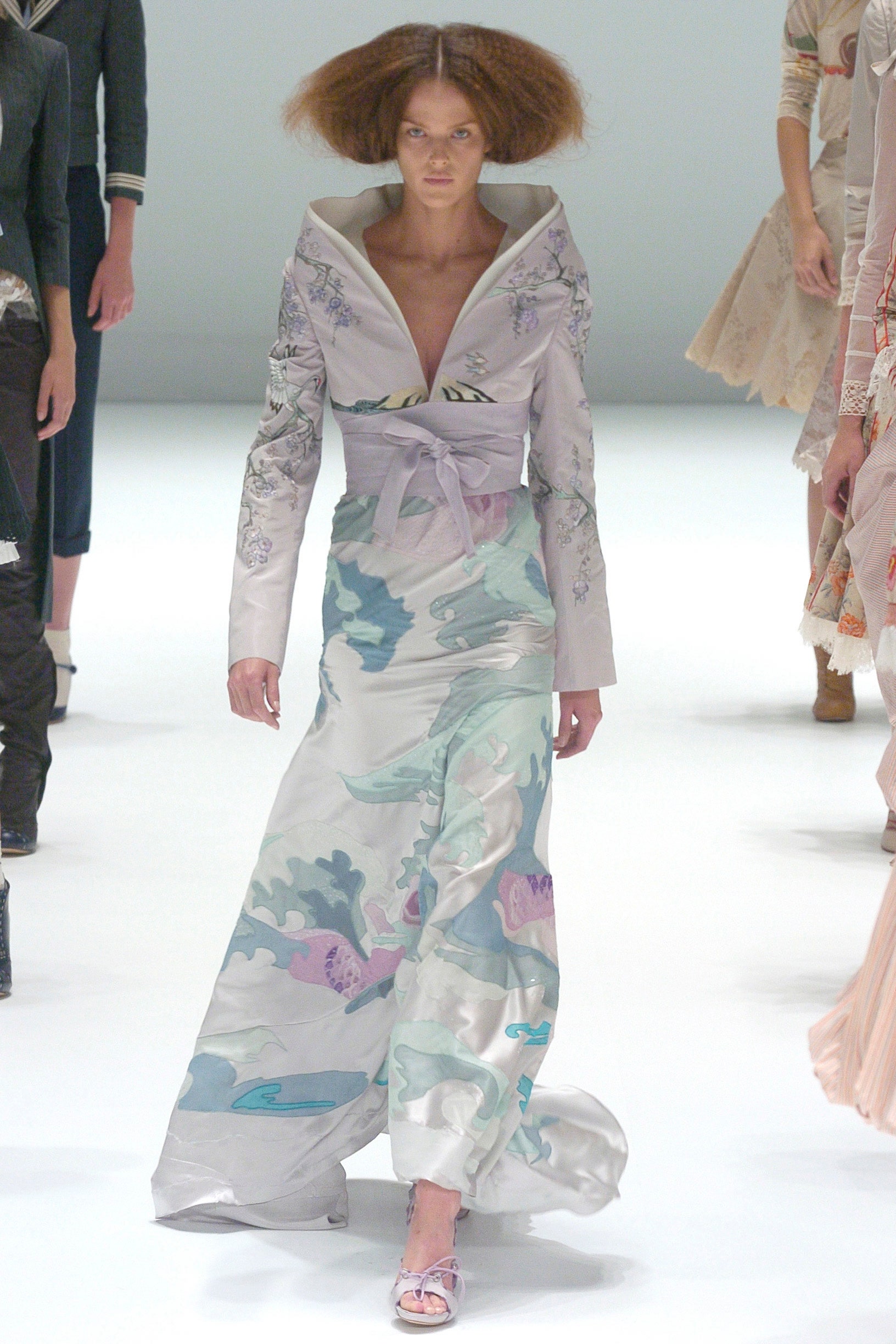 multi-colored silk gown