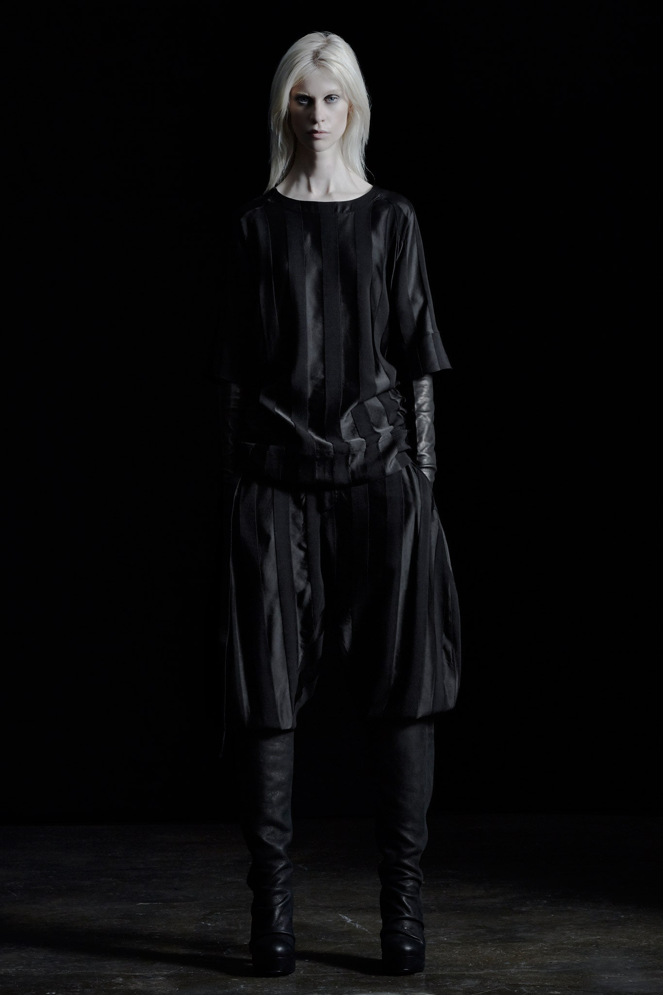 black silk relaxed top and pants