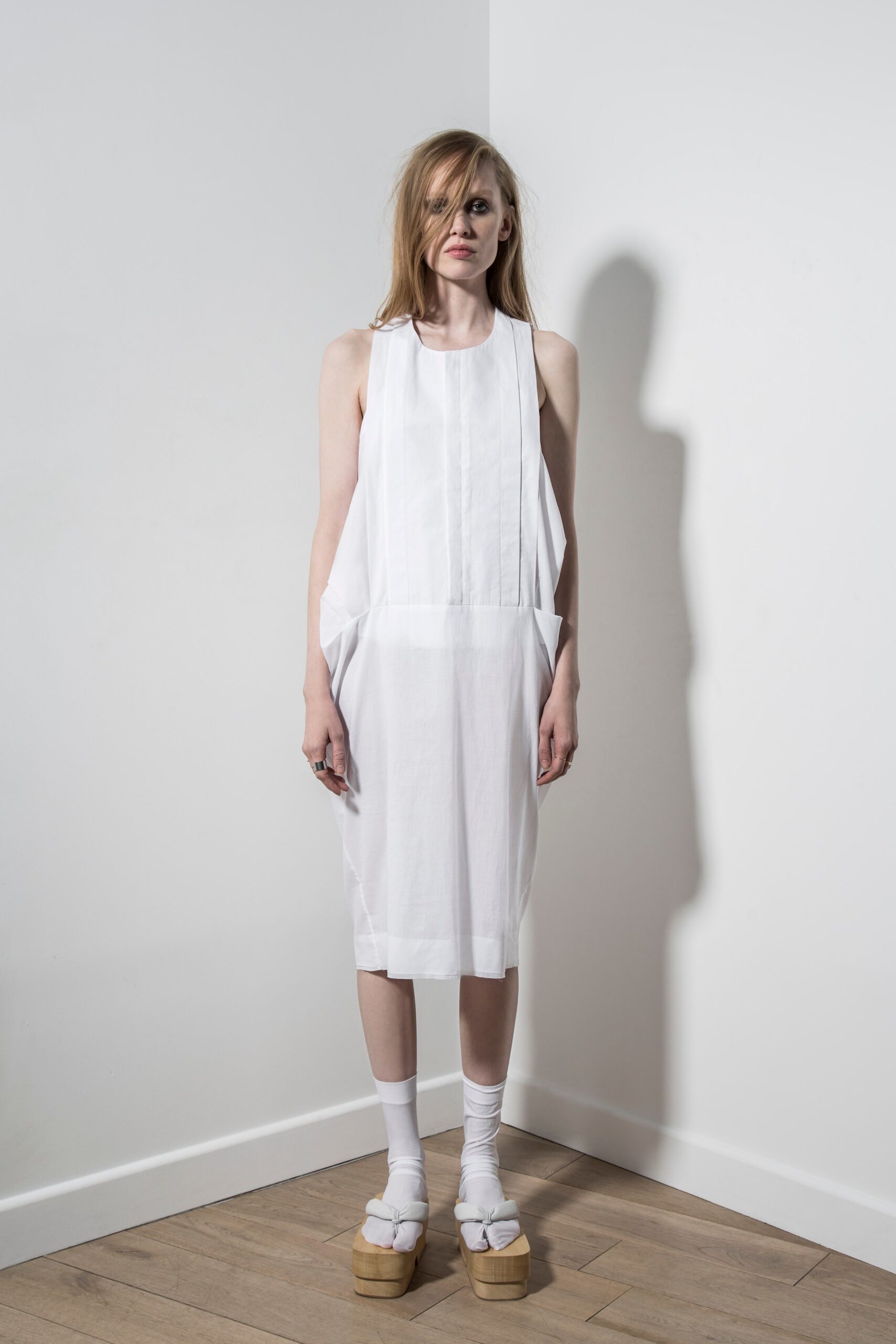 white relaxed sleeveless dress
