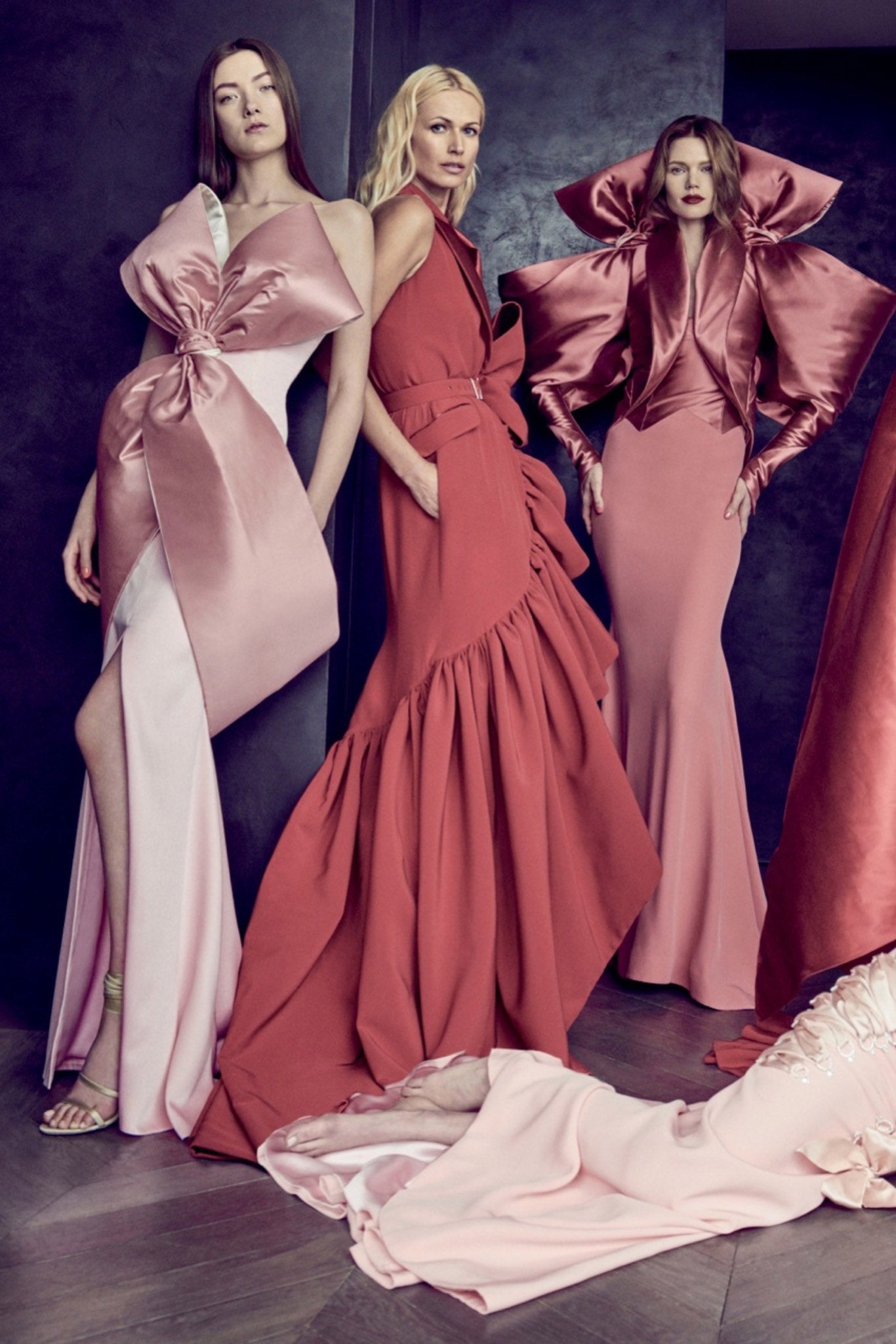 red silk sleeveless high-neck fitted tiered maxi gown