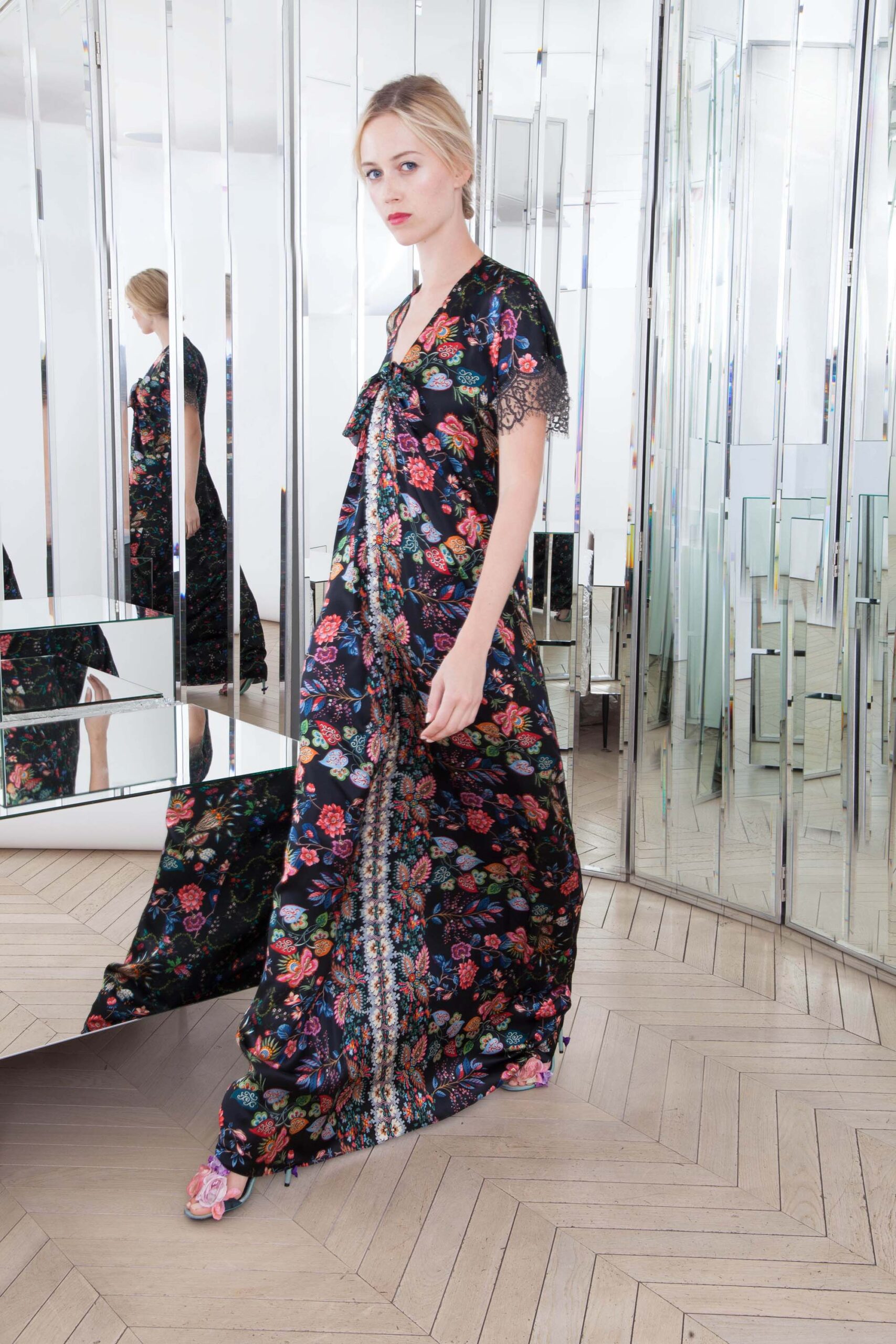 black floral maxi dress