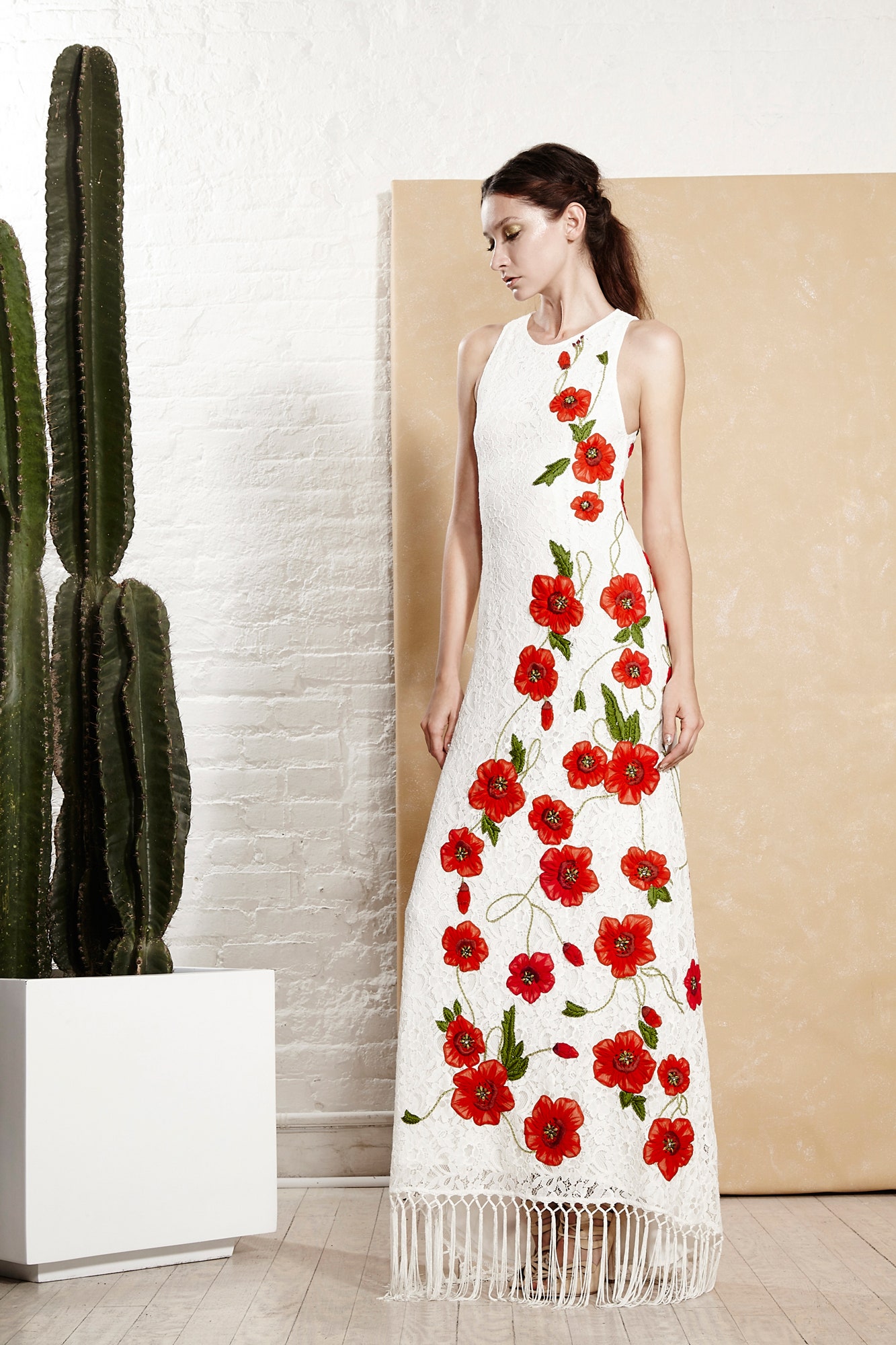 white embroidered maxi dress