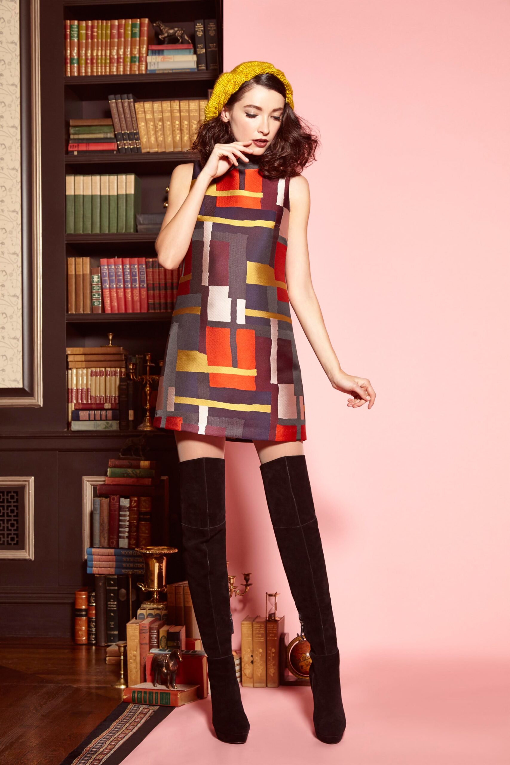 multi-colored sleeveless mini dress