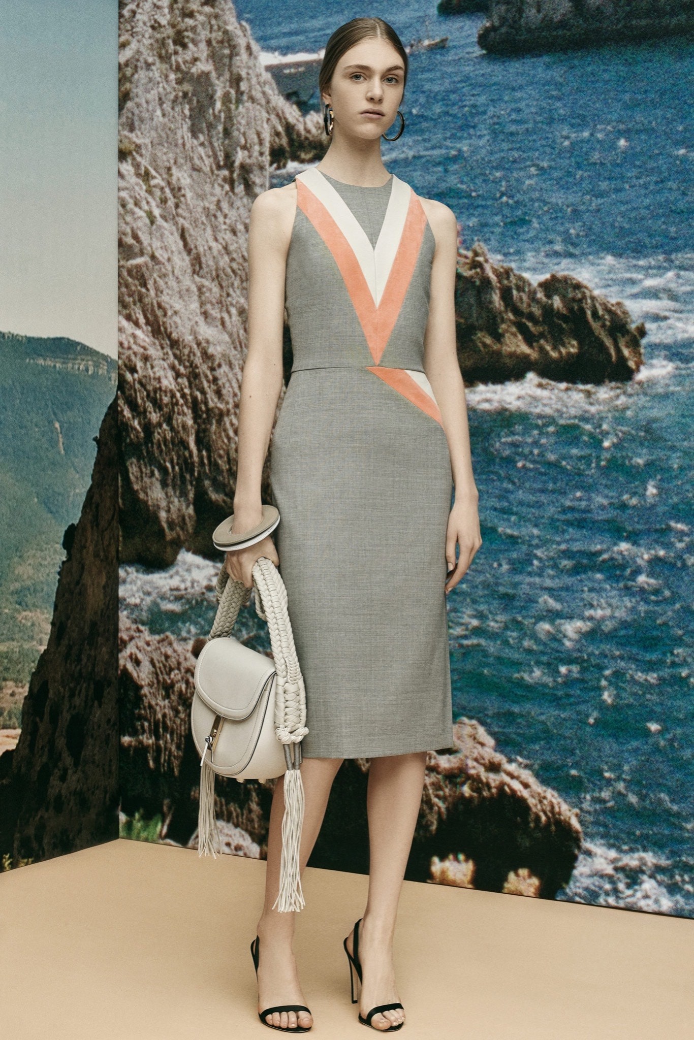 gray cotton sleeveless dress