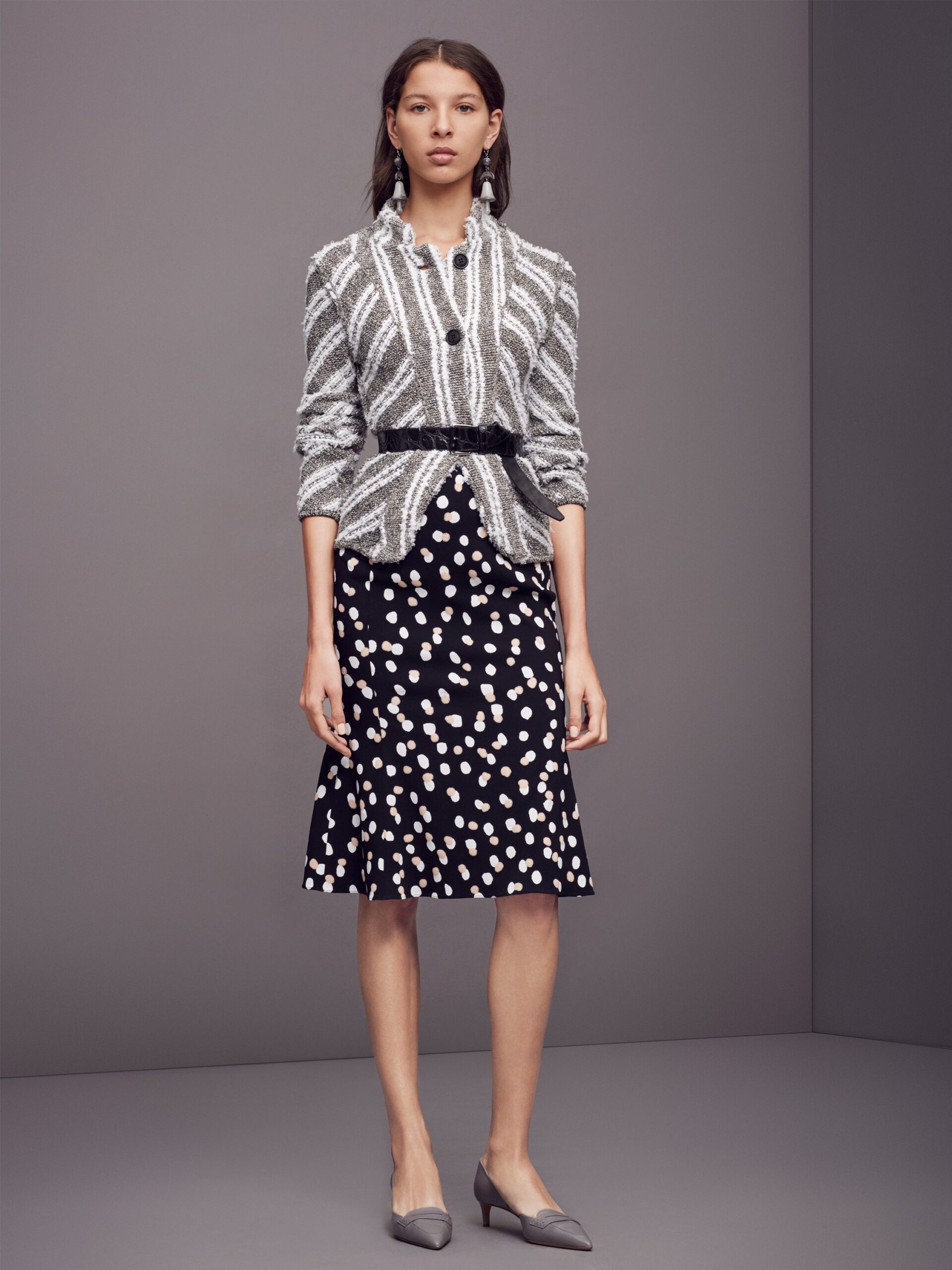 tailored black and white blazer