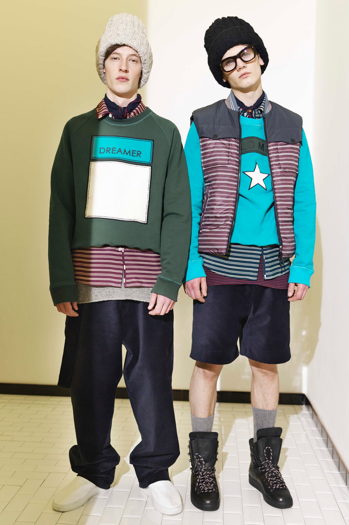 green relaxed sweater with vest