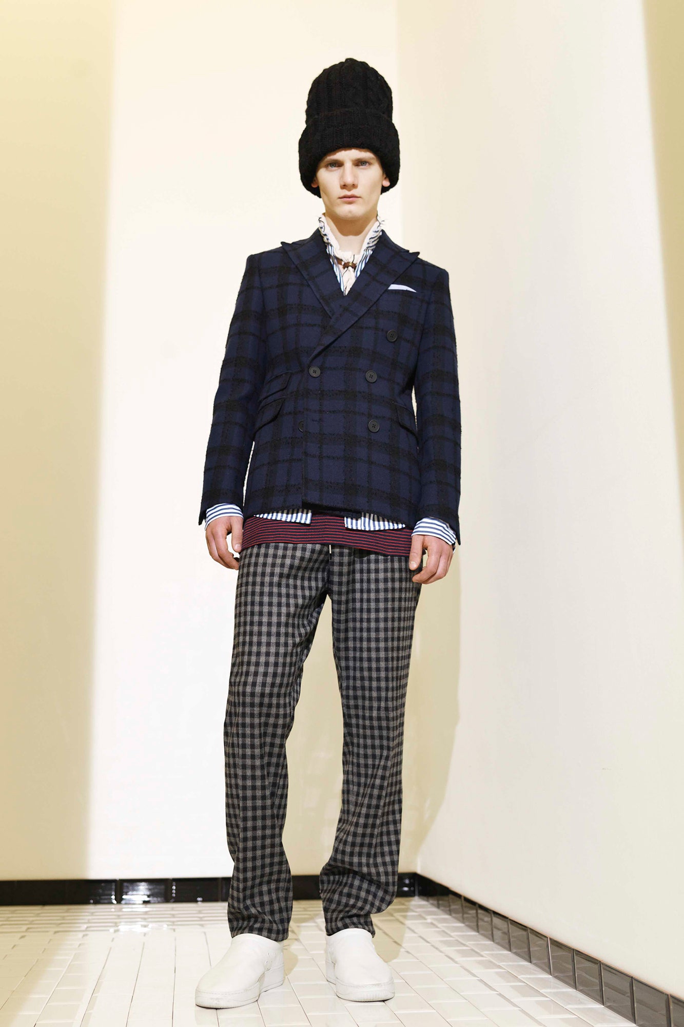 blue checked blazer with pants