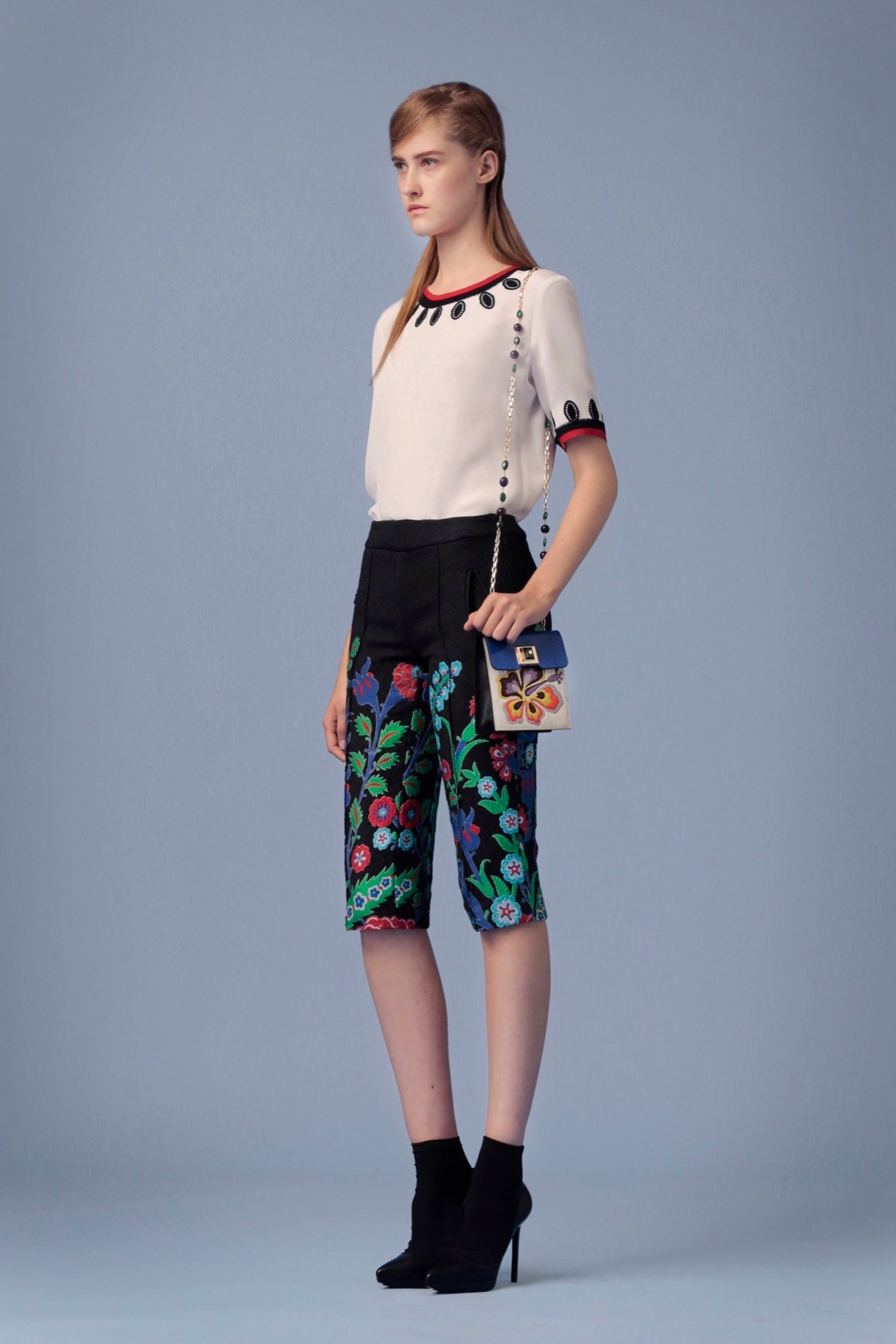 multi leather embroidered bag