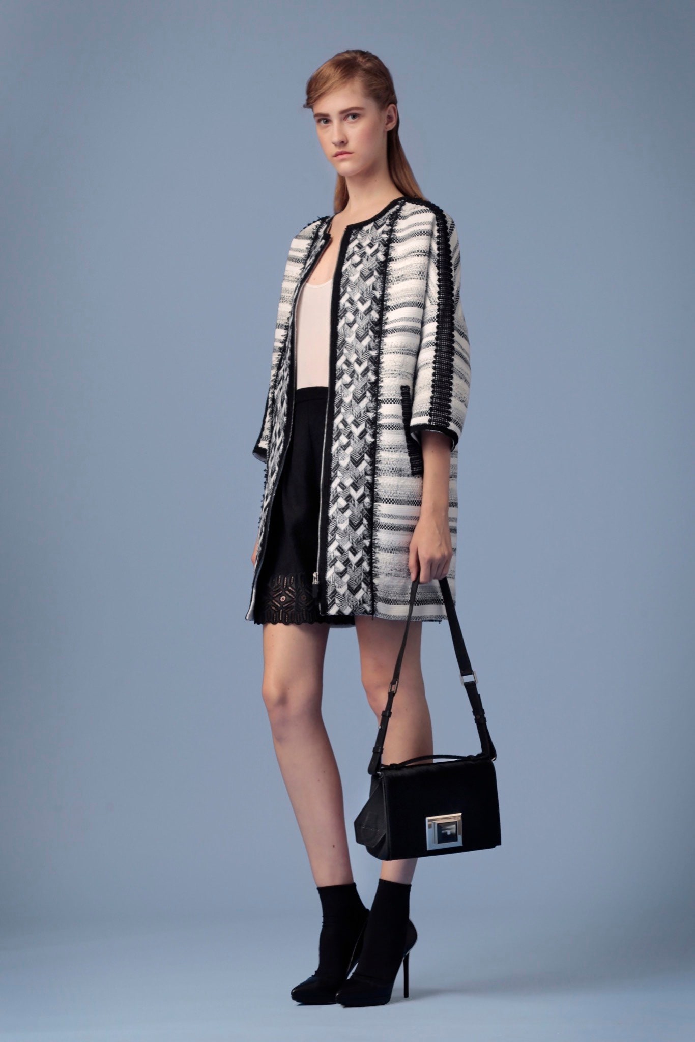 black leather structured bag