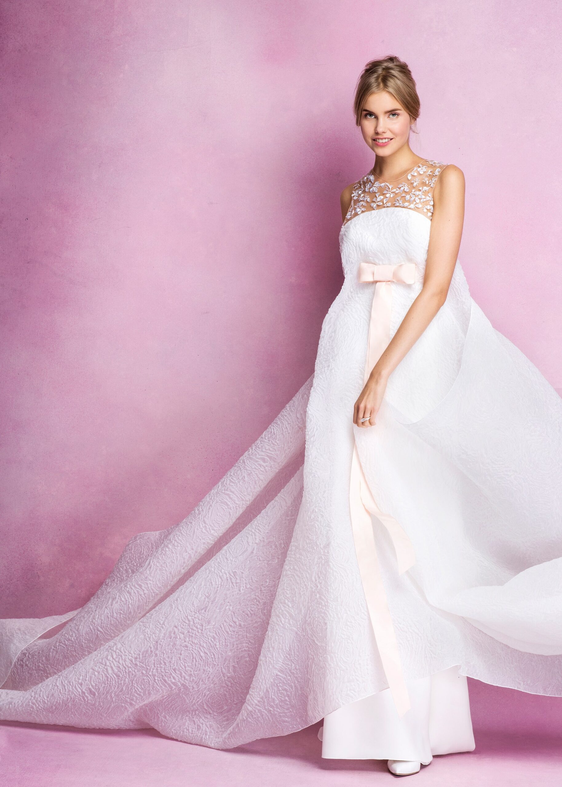 white silk sleeveless gown