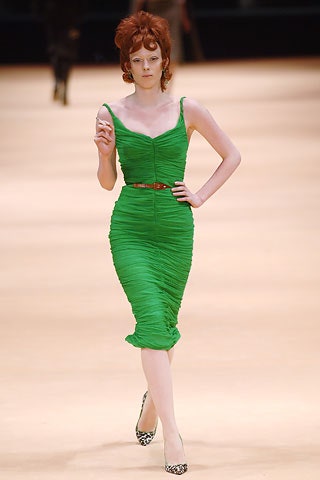 fitted green ruched midi dress