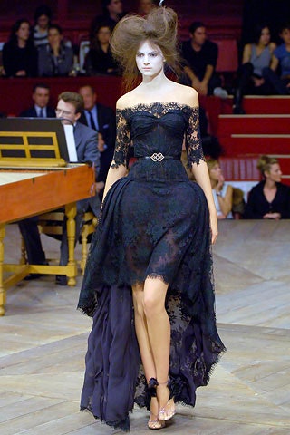 black lace off-shoulder midi dress