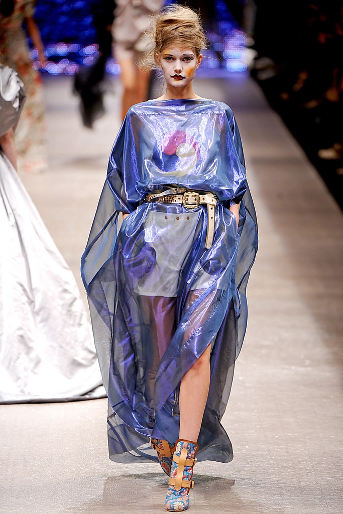 blue silk relaxed dress