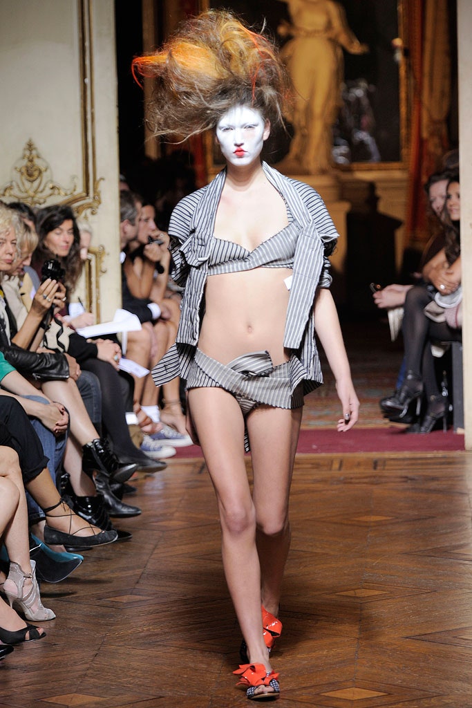 striped gray top and shorts