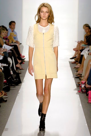 fitted yellow mini dress
