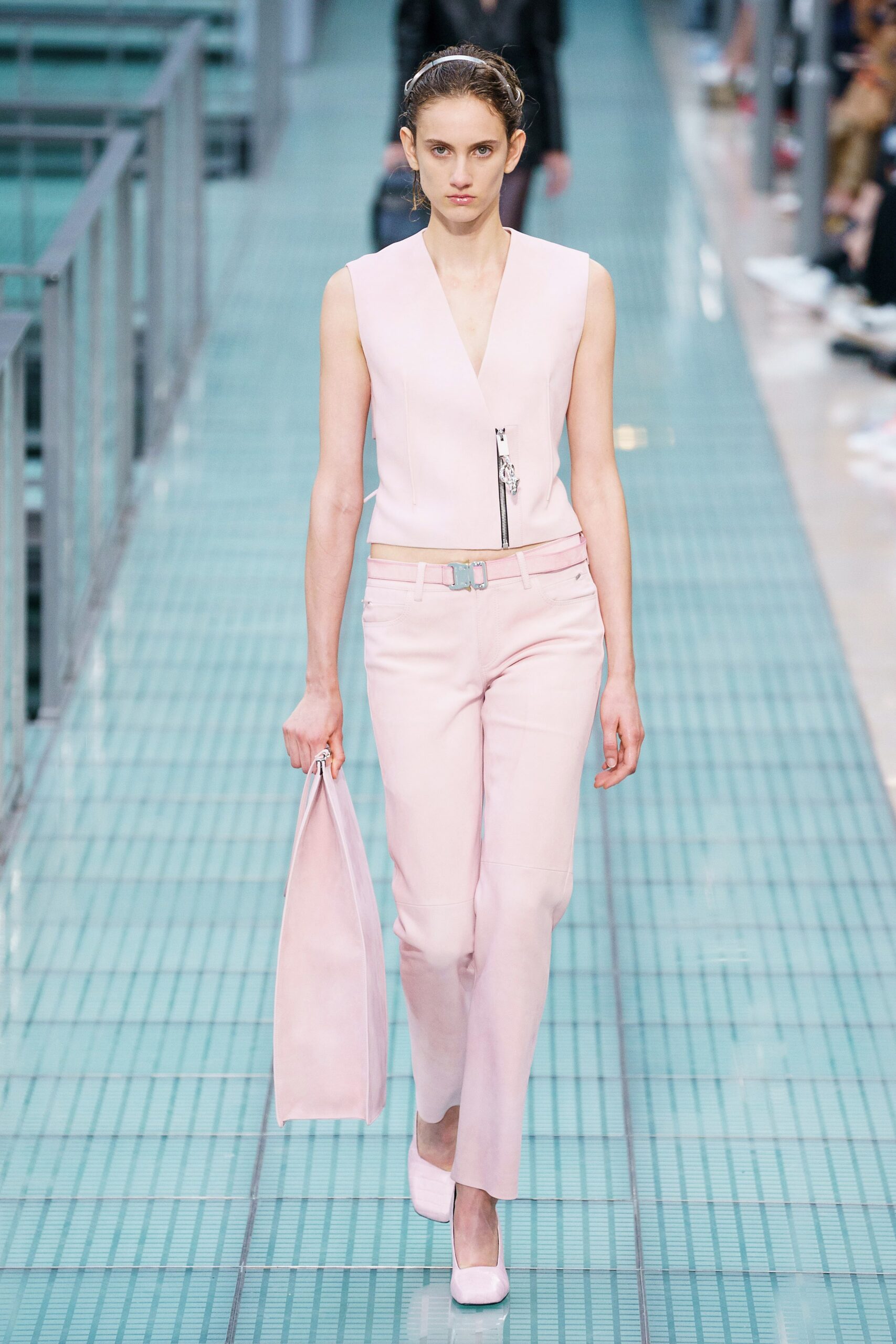 pink fitted top and pants