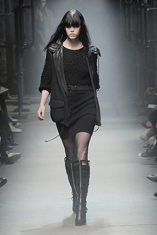 black leather zippered boots