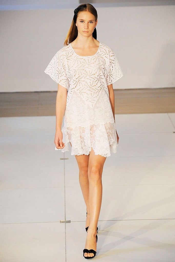 white lace layered mini dress