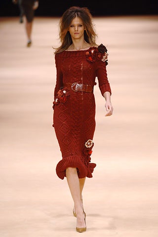 fitted red knit off-shoulder dress