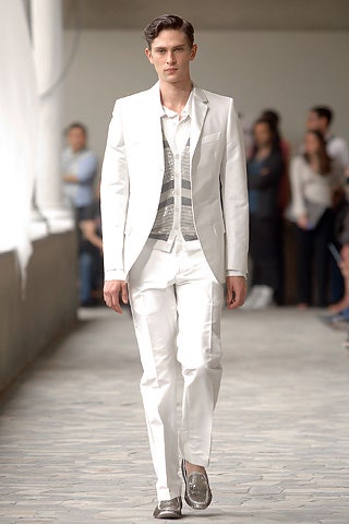 white cotton tailored straight-leg pants