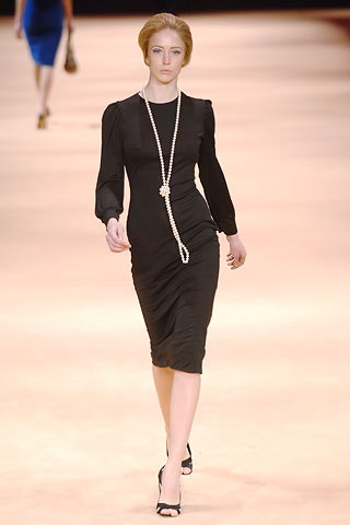 fitted black silk midi dress