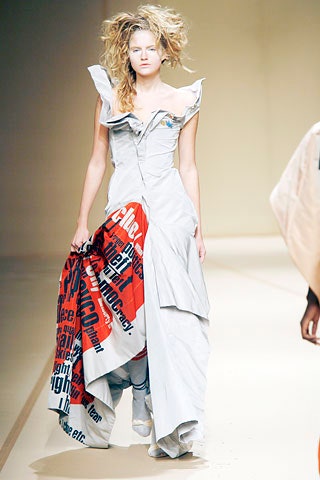 gray off-shoulder draped dress