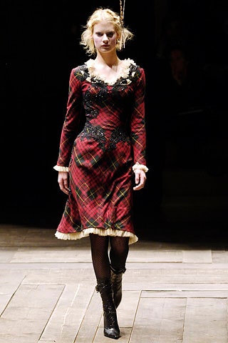 red and black checked dress