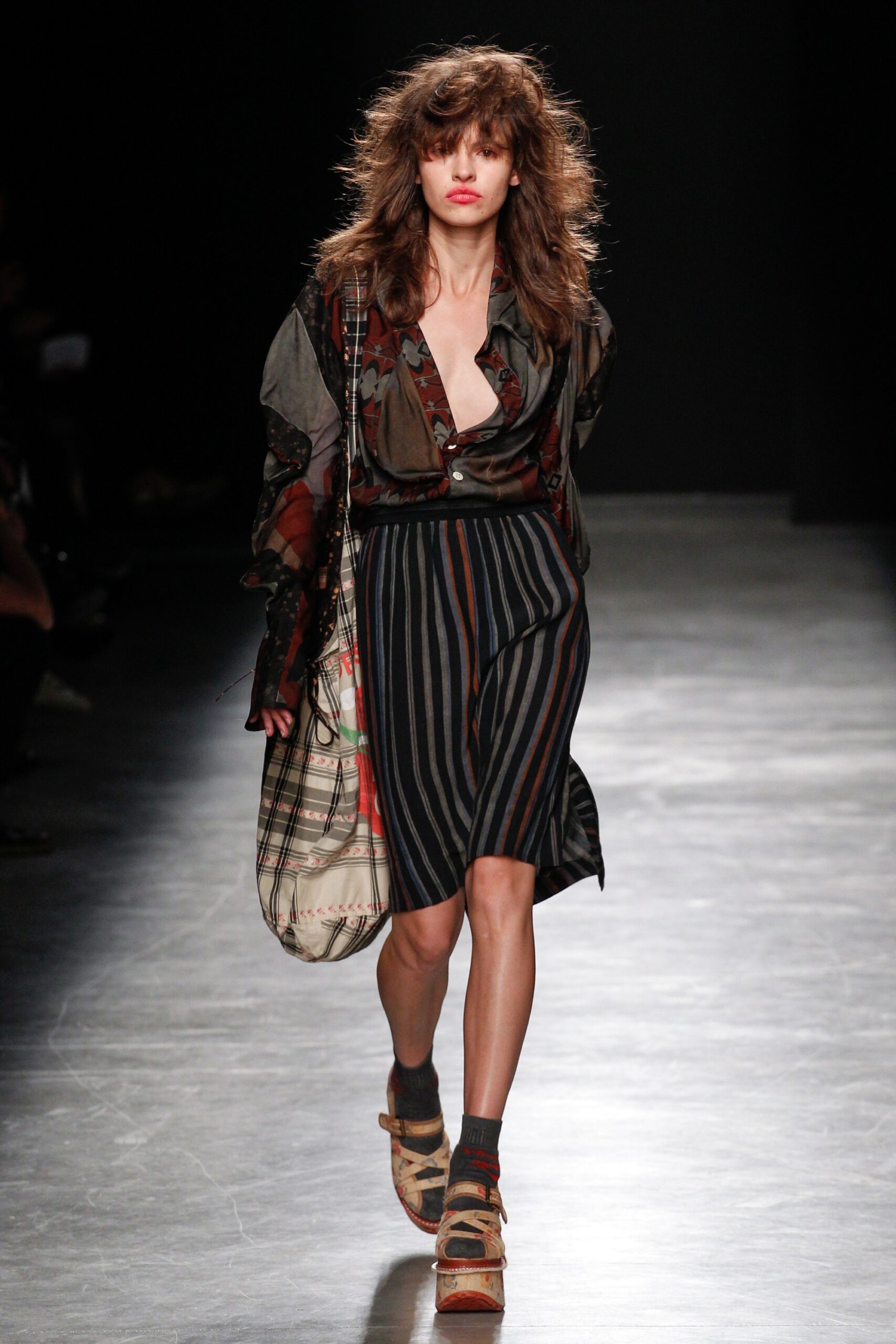 multi-colored relaxed midi dress