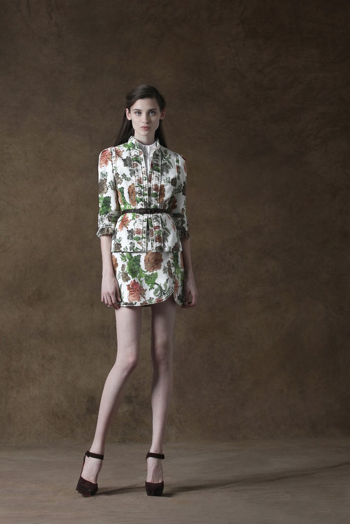 floral fitted mini dress