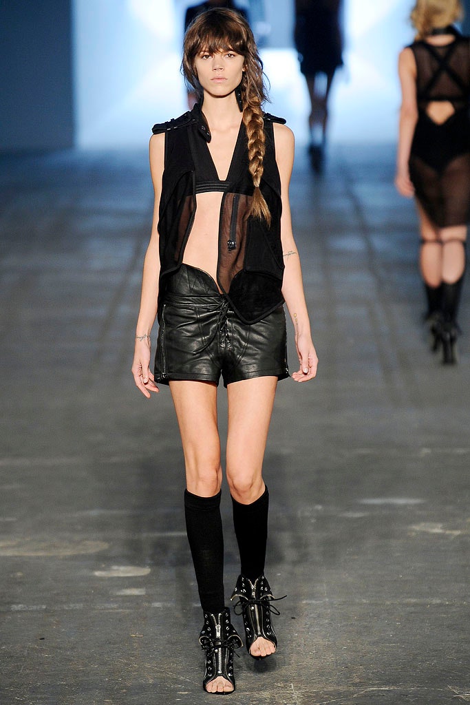 black fitted top and shorts