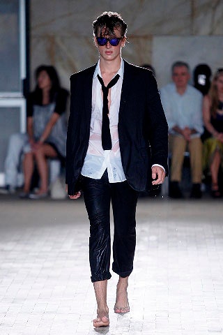 black cotton fitted zippered pants