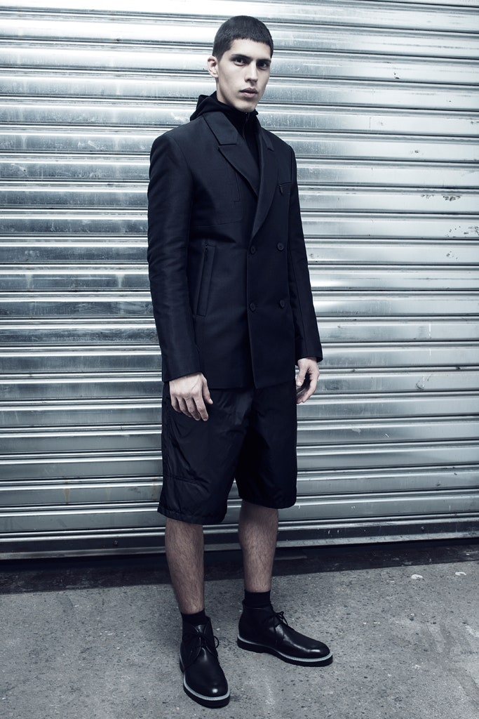 black tailored blazer with shorts