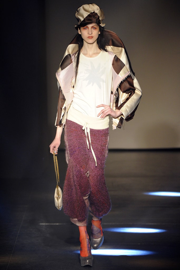 purple wool relaxed flared pants