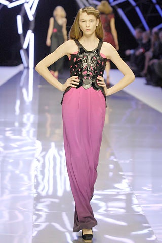 pink and black sleeveless dress