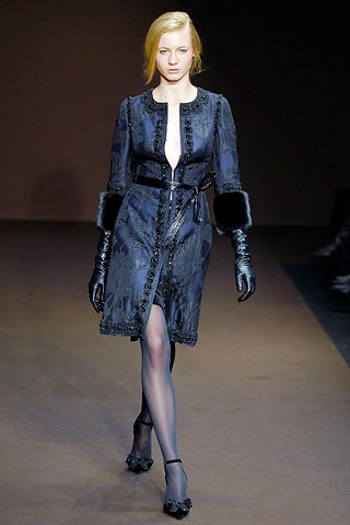 black embroidered midi coat