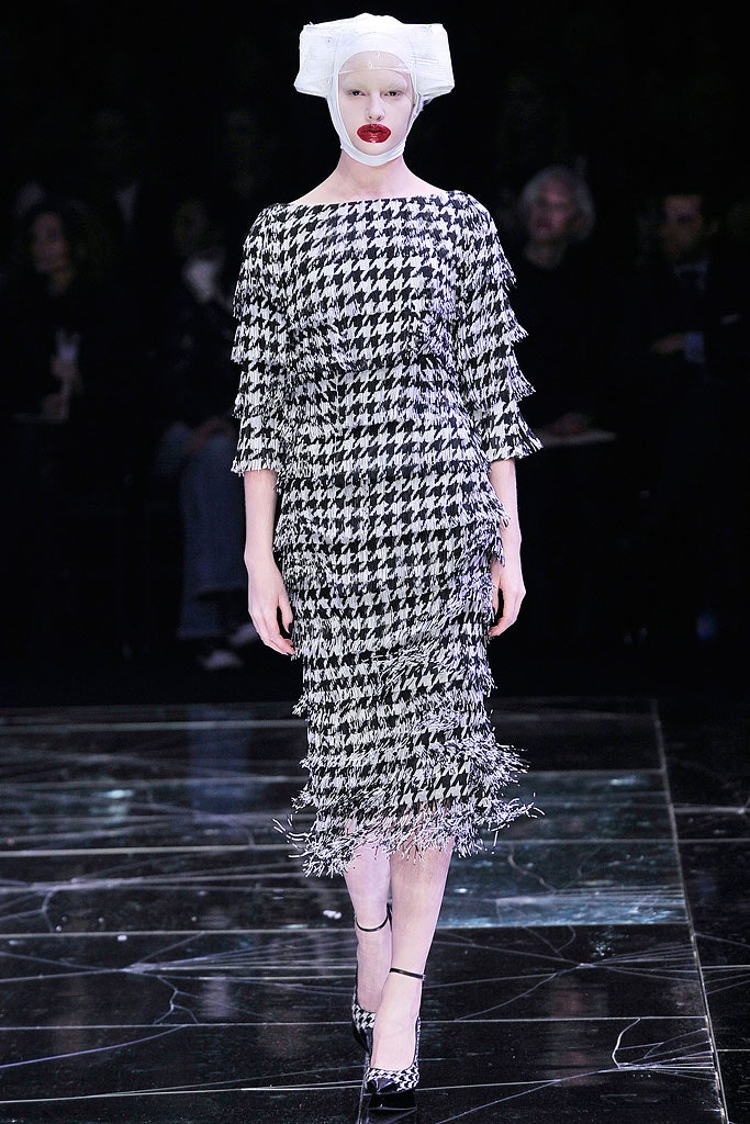 black and white ruffled midi dress